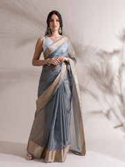 Grey Banarasi Saree Blog