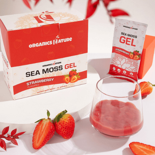 Sea Moss Gel Packs - Strawberry Flavored - Organics Nature product image