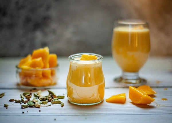 Tropical sea moss smoothie with mango and coconut milk