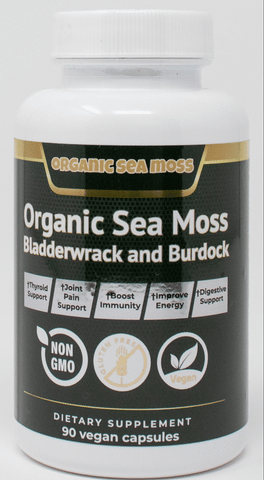 Organic Sea Moss W/ Bladderwrack and Burdock Pills - Sea Moss Capsules