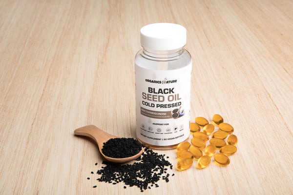 Black seed oil capsules, Organics Nature