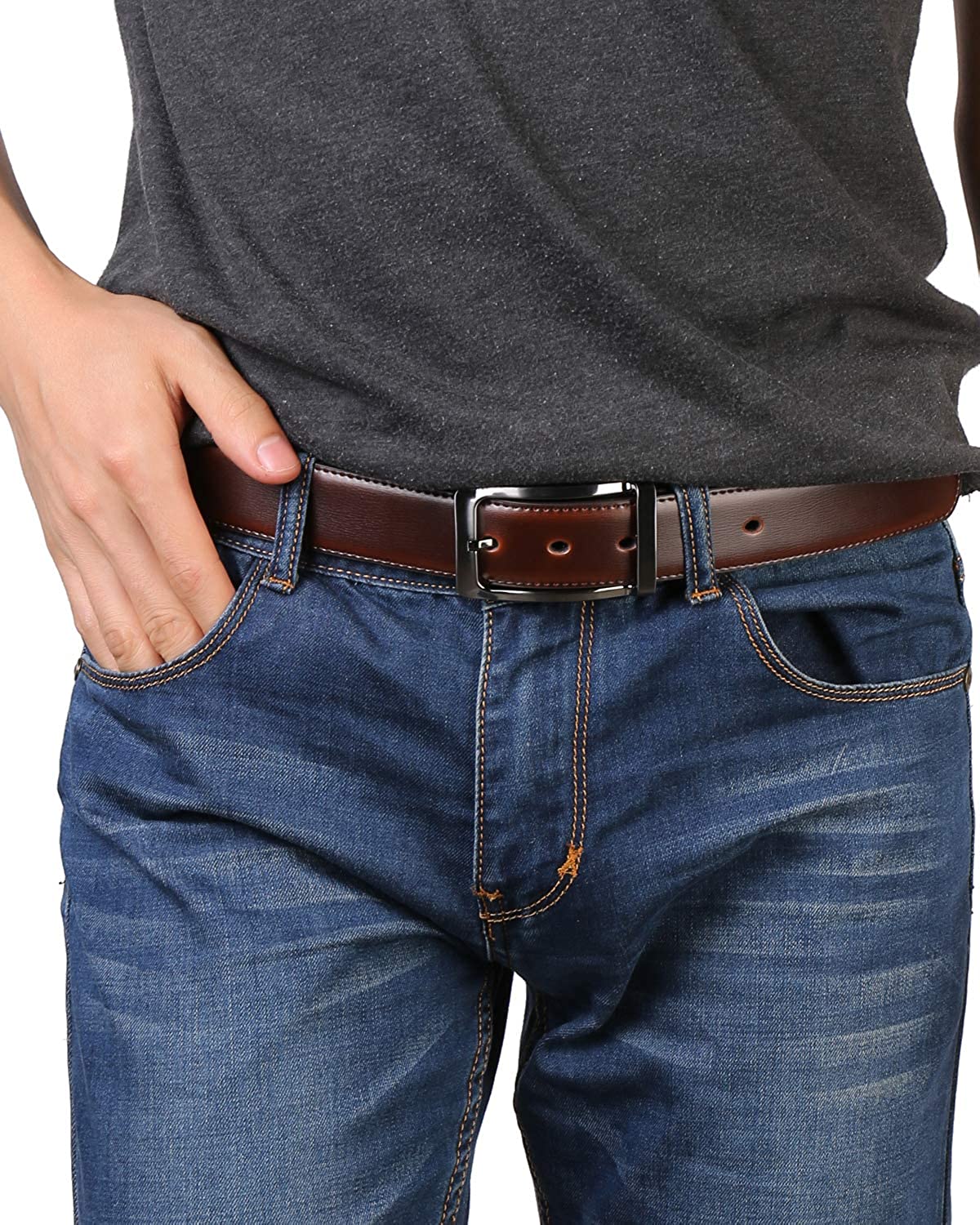 Genuine Leather Dress Belt For Men - Mens Belts For Suits, Jeans, Uniform  With Single Prong Buckle - Designed in the USA - Gifts For Men : Amazon.in:  Fashion