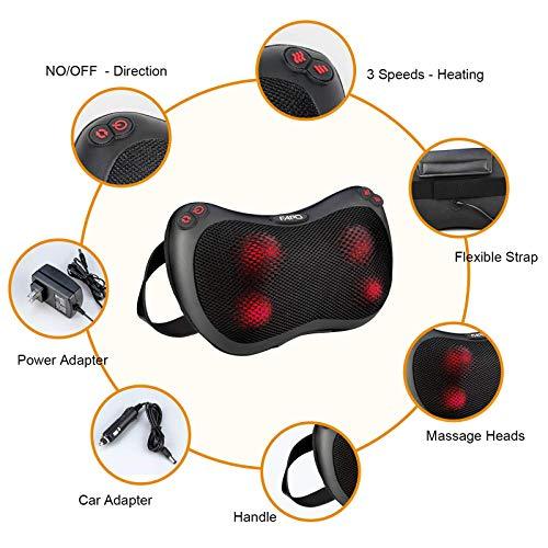 Neck Back Massager, Shiatsu Neck Shoulder Massager with Heat, Electric Neck  Massager Pillow 3D Kneading for Neck, Shoulder, Lower Back, Foot, Leg  Muscles Pain Relief Relax in Car Office and Home