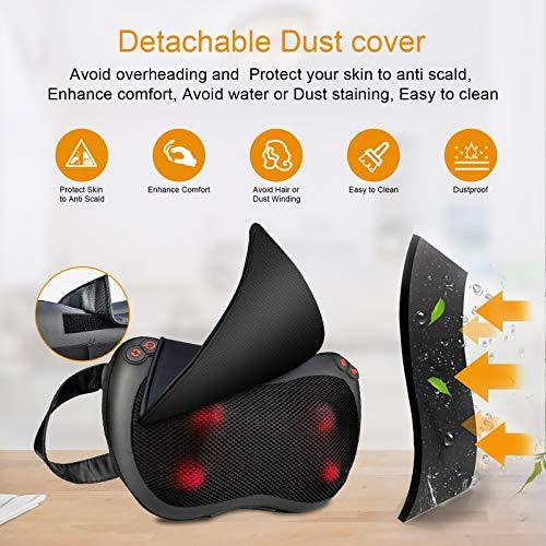 Shiatsu Massage Pillow Back and Neck Massager with Heat Deep Tissue Massager for Pain Relief Gift for Women Men Mom Dad Kneading Massager for Neck