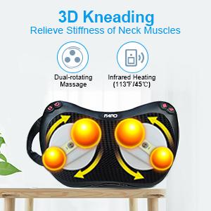 Naipo Shiatsu Neck Back Massager with Heat, Electric Massager Deep Tissue  Kneading Massage to Relief Shoulder Muscles, Gift for Mom/Dad/Women/Men in  Home Office and Car 