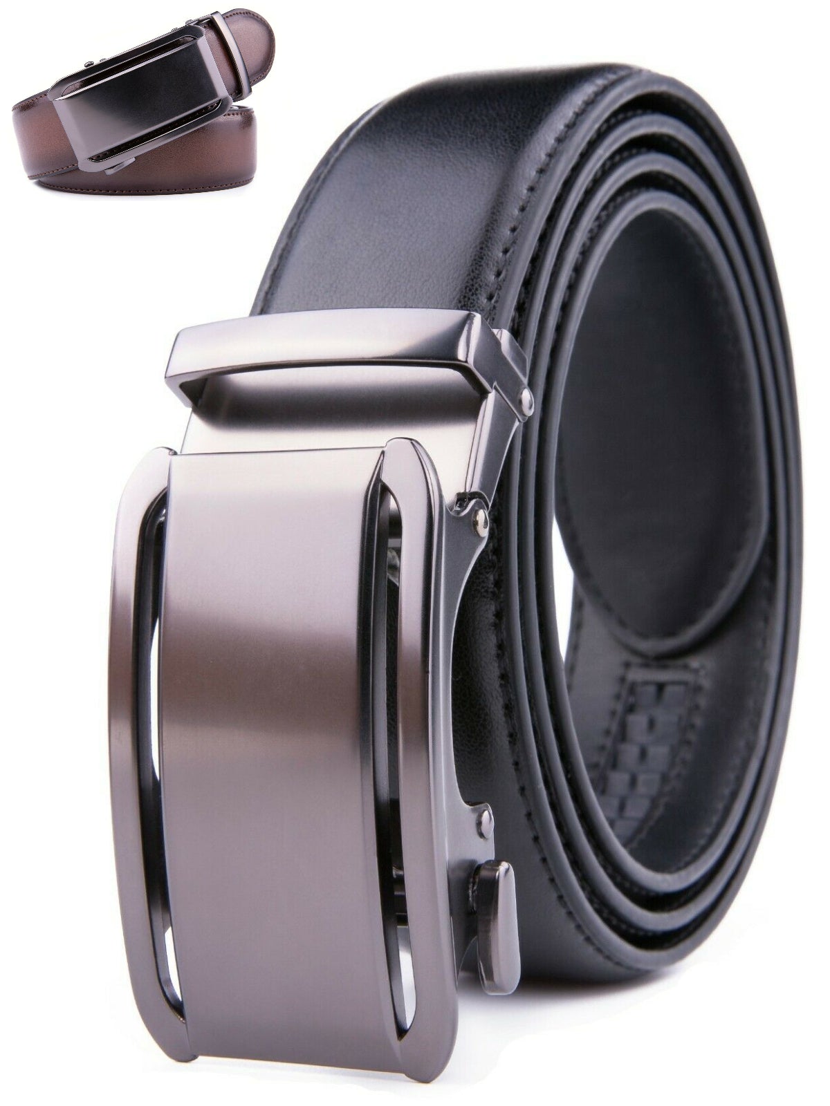 Source Stainless Steel Automatic Eagle Buckle Ratchet Dress Belts Men's  Full Grain Leather Track Hawk Belt on m.