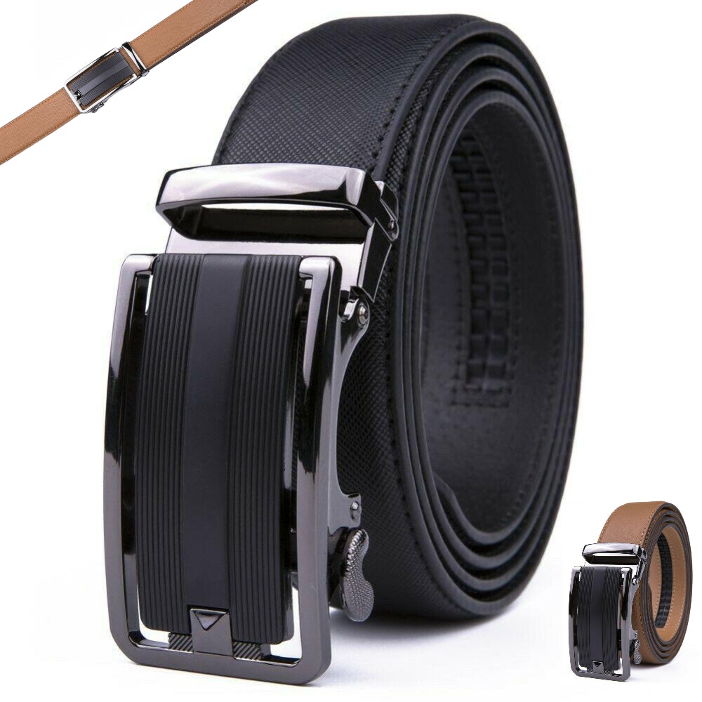 Men's Smart Ratchet No Holes Automatic Buckle Belt in Snake Skin - Bro