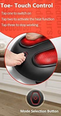 Shiatsu Foot Massager with Built-in Infrared Soothing Heat Function, Electric