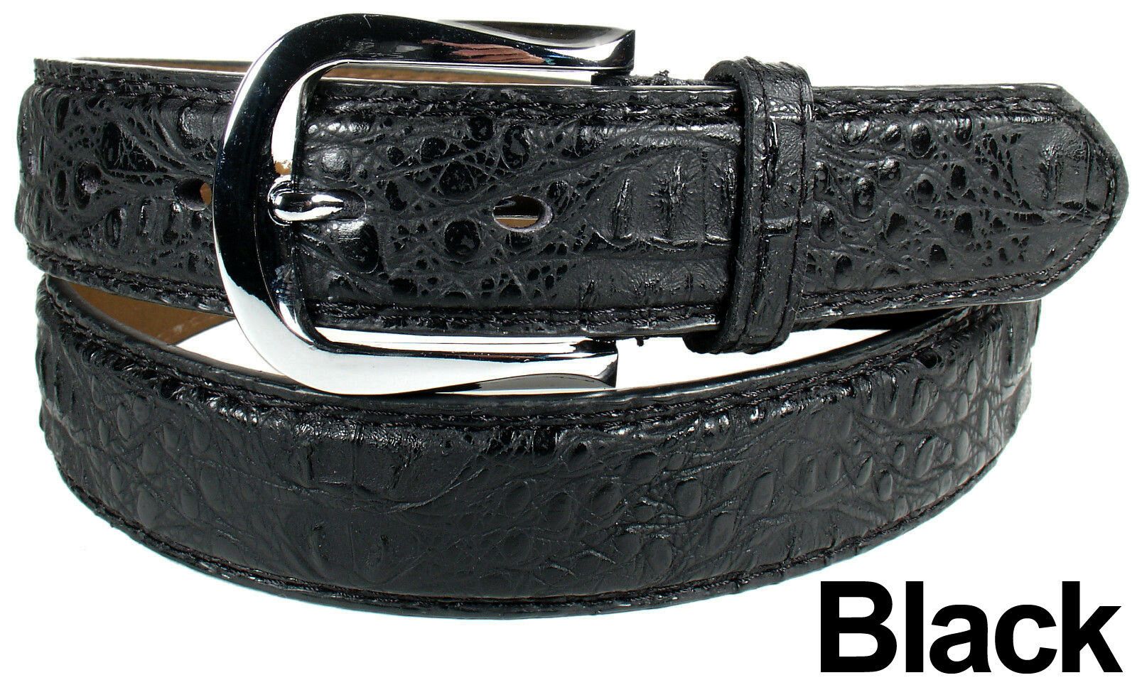 Black Genuine Alligator Leather Belt’s size 32-37 L for H LV G EAGLE Buckle  Men