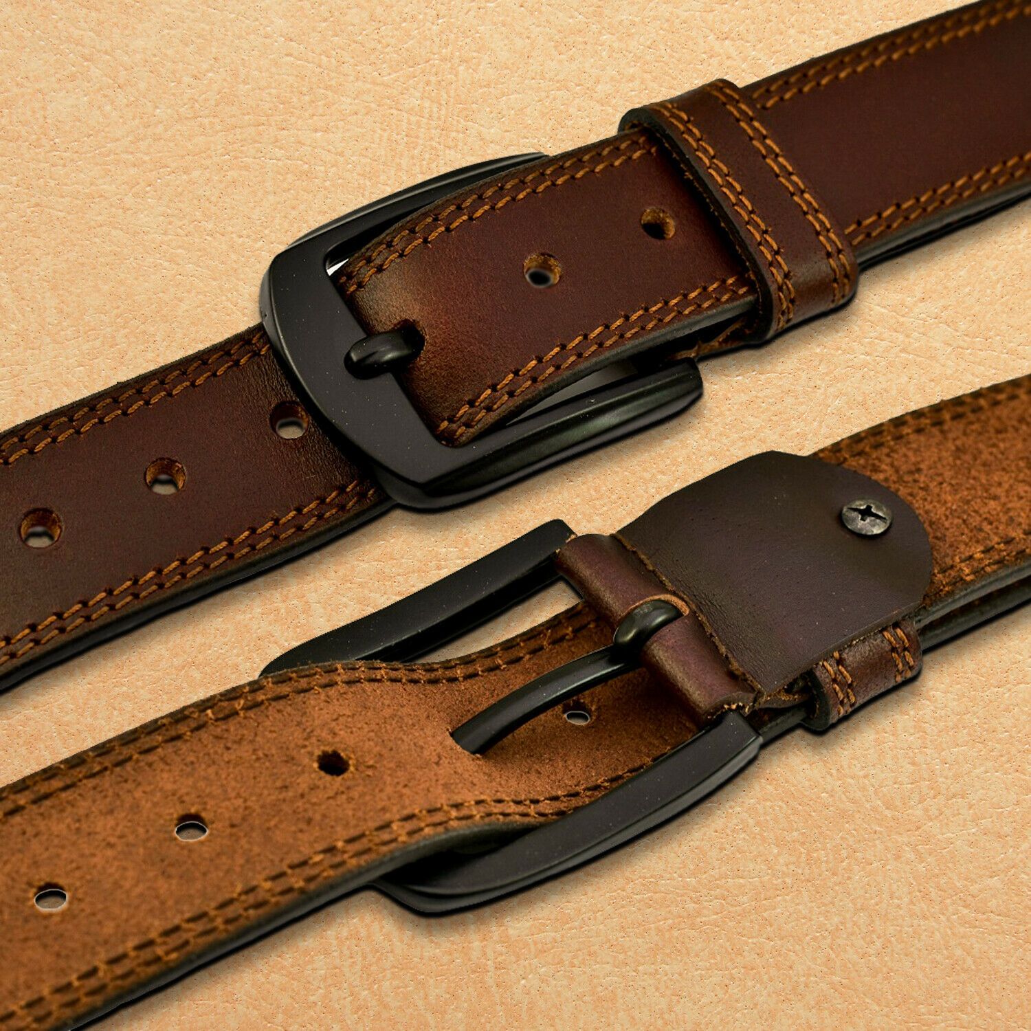 MROYALE Men's Ratchet Leather Belt