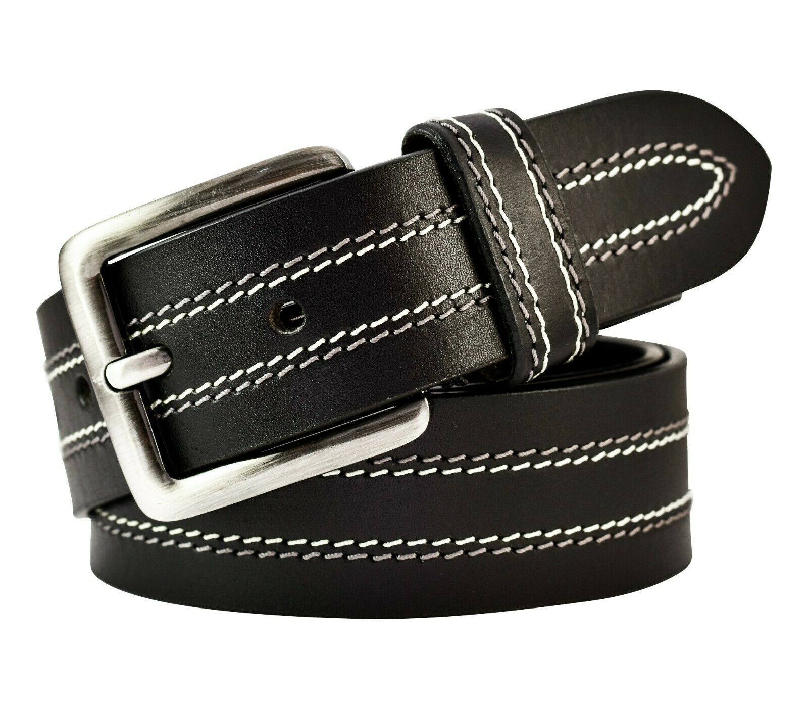  NALANY Rustic Handmade Full Grain Cow Leather Men's Belt Casual  Distressed, Double Prong and Holes Retro Style Waist Strap  (105cm/waist:35, Black) : Clothing, Shoes & Jewelry