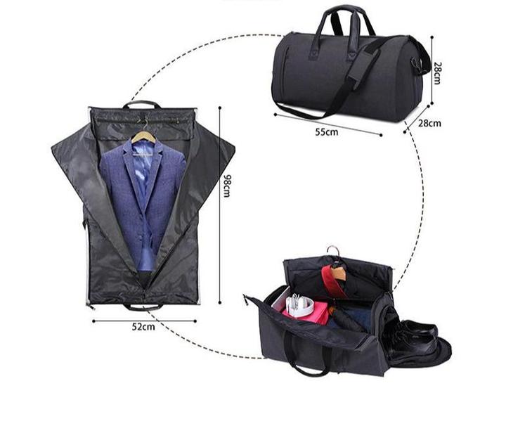 Carry on Garment Bags for Travel Leather Garment Duffel Bag for Men with Shoe compartment,waterproof Convertible Hanging Mens