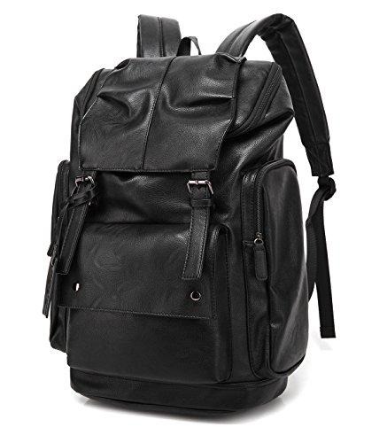 New Fashion Mens Leather Travel Backpack Laptop Vintage School