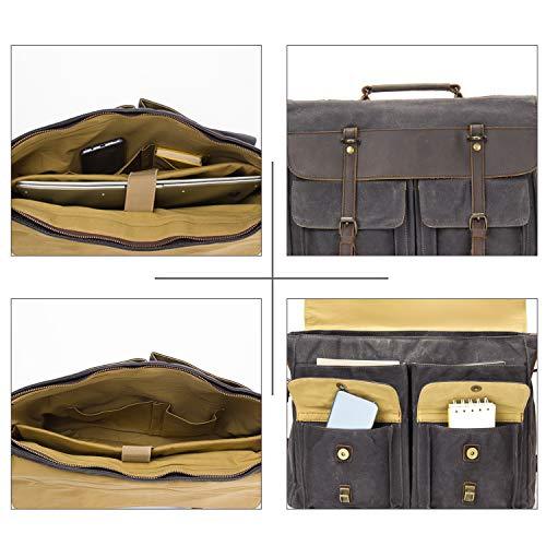 17"DHK Men Genuine Vintage Leather Messenger Shoulder Laptop Large Bag  Briefcase