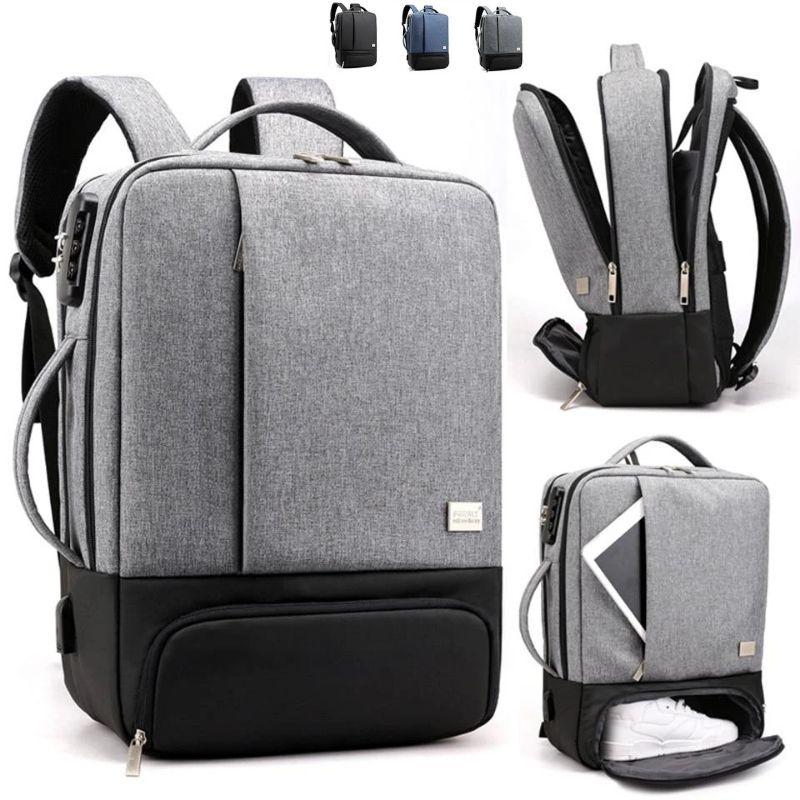 Laptop USB Backpack With Shoe Pocket