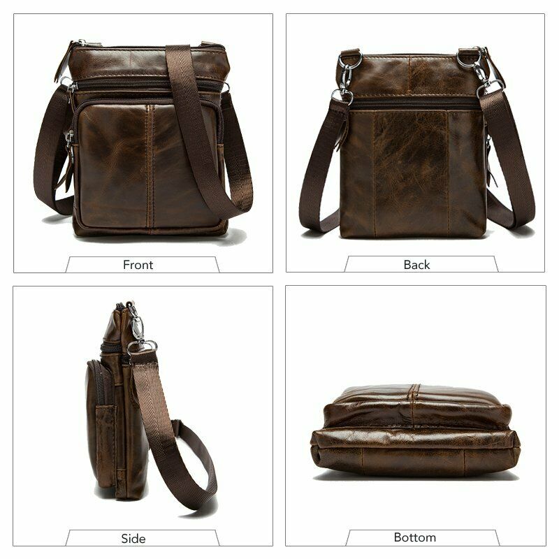 MRoyale™ Men's Small Leather Crossbody Messenger Bag