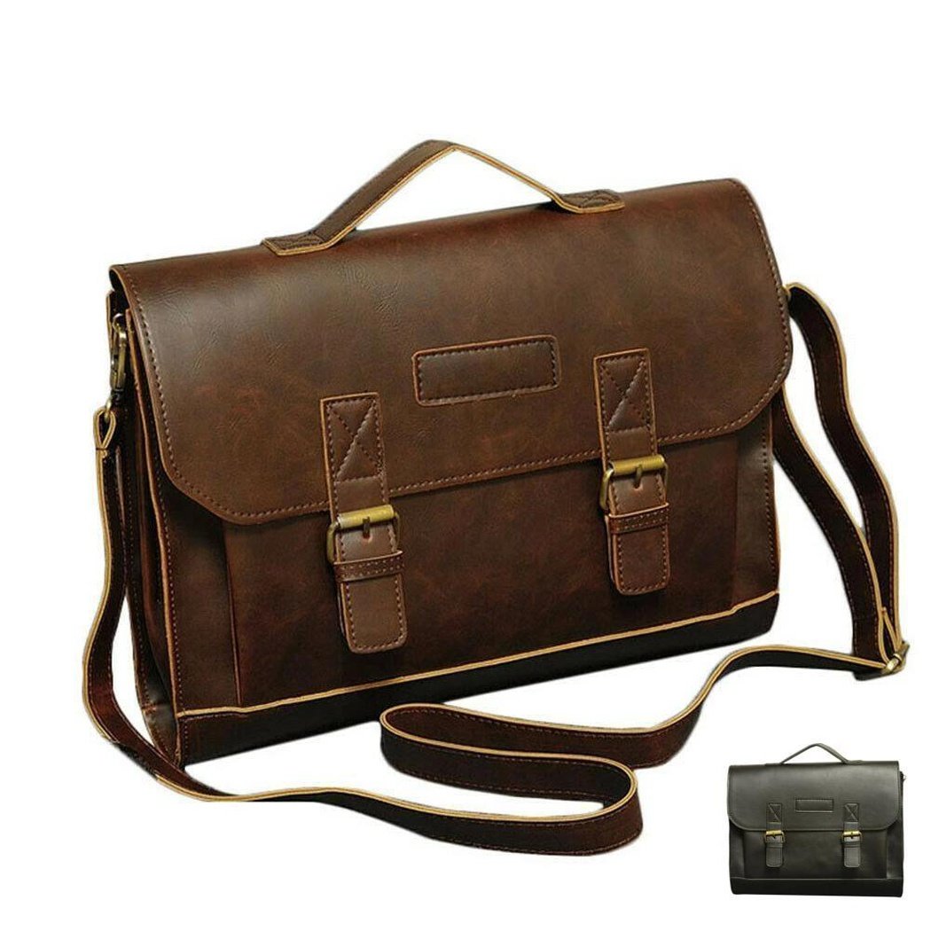 MROYALE™ Men&#39;s Briefcase Leather Messenger 14&quot; Laptop Crossbody Bag – EliteDealsOutlet