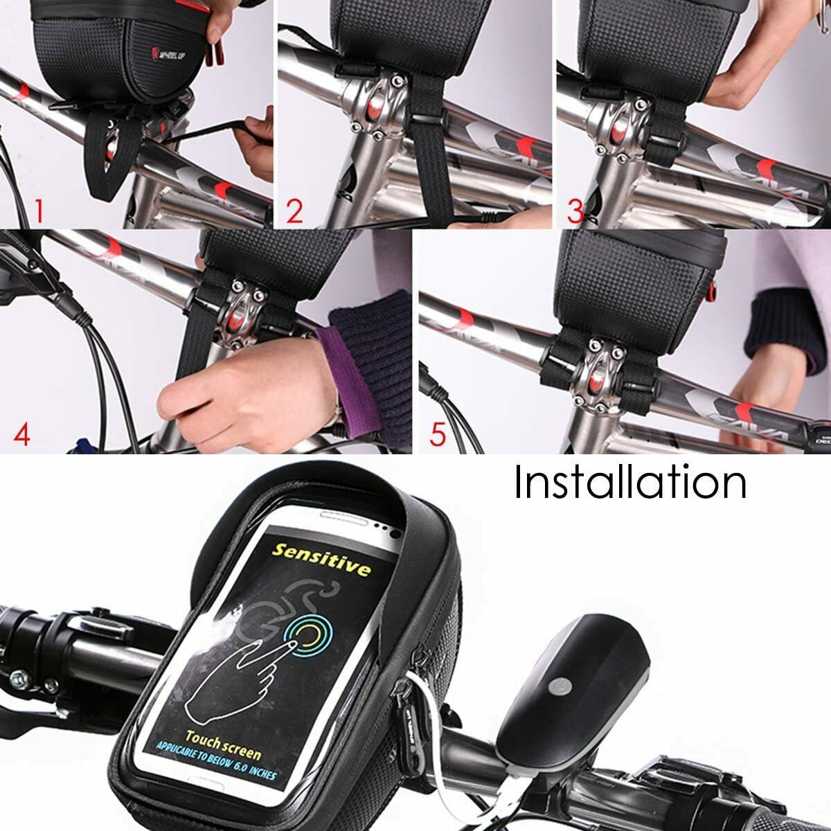 Holder Cell Phone Motorcycle Bike Waterproof Handlebar Touch Screen Case  Mount