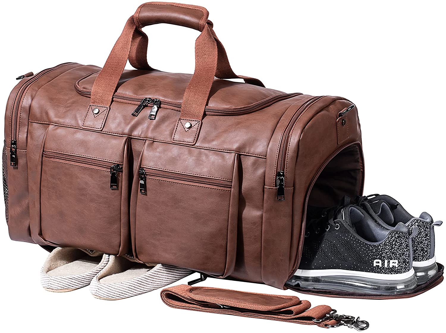 STORITE Pu Leather Bag Organizer - Brown Duffel Without Wheels