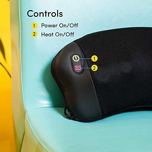 Shiatsu Back Massager with Heat: Massage Pillow for Back & Lumbar