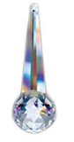 Set Of 16 - Asfour Crystal, Clear Prisms Drop with 40mm Feng Shui Ball, Lamp Parts #505-100mm
