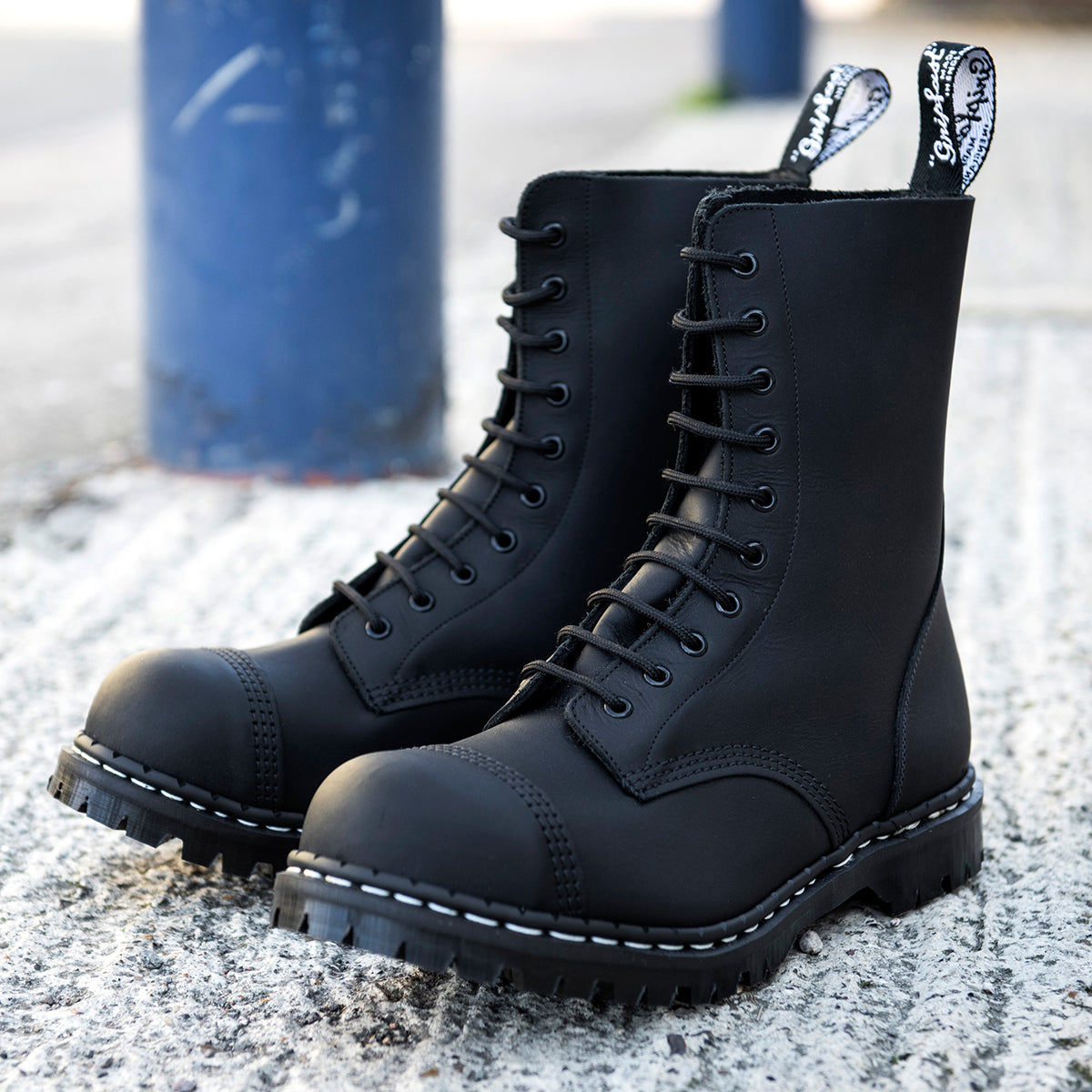 Black Hi-Shine Eye Steel Toe Capped Derby Boot | lupon.gov.ph