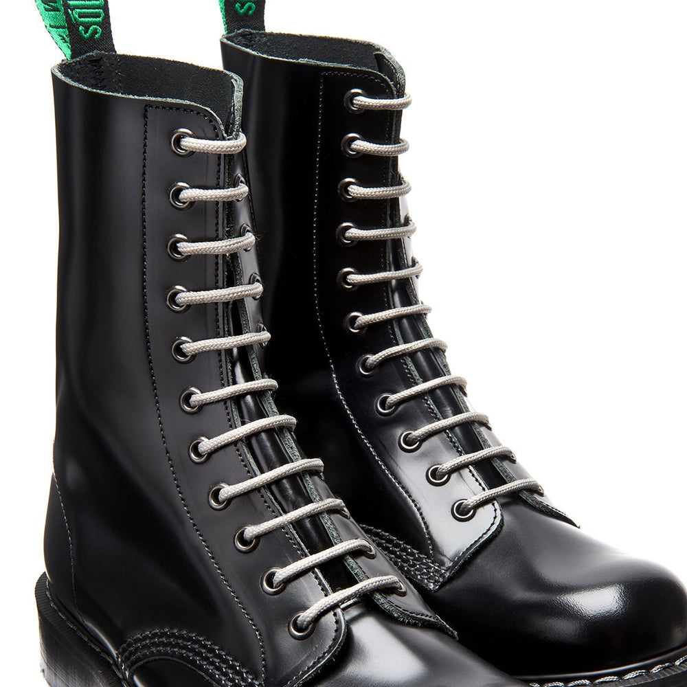 black boots with white laces