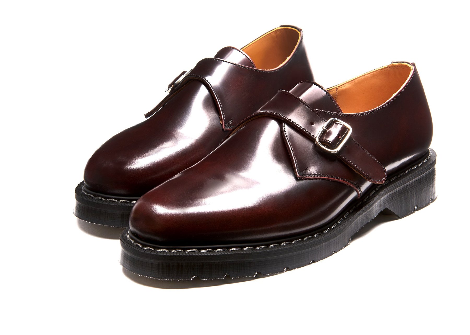 Burgundy Single Buckle Monk Shoe | Solovair | Handmade in England – NPS ...