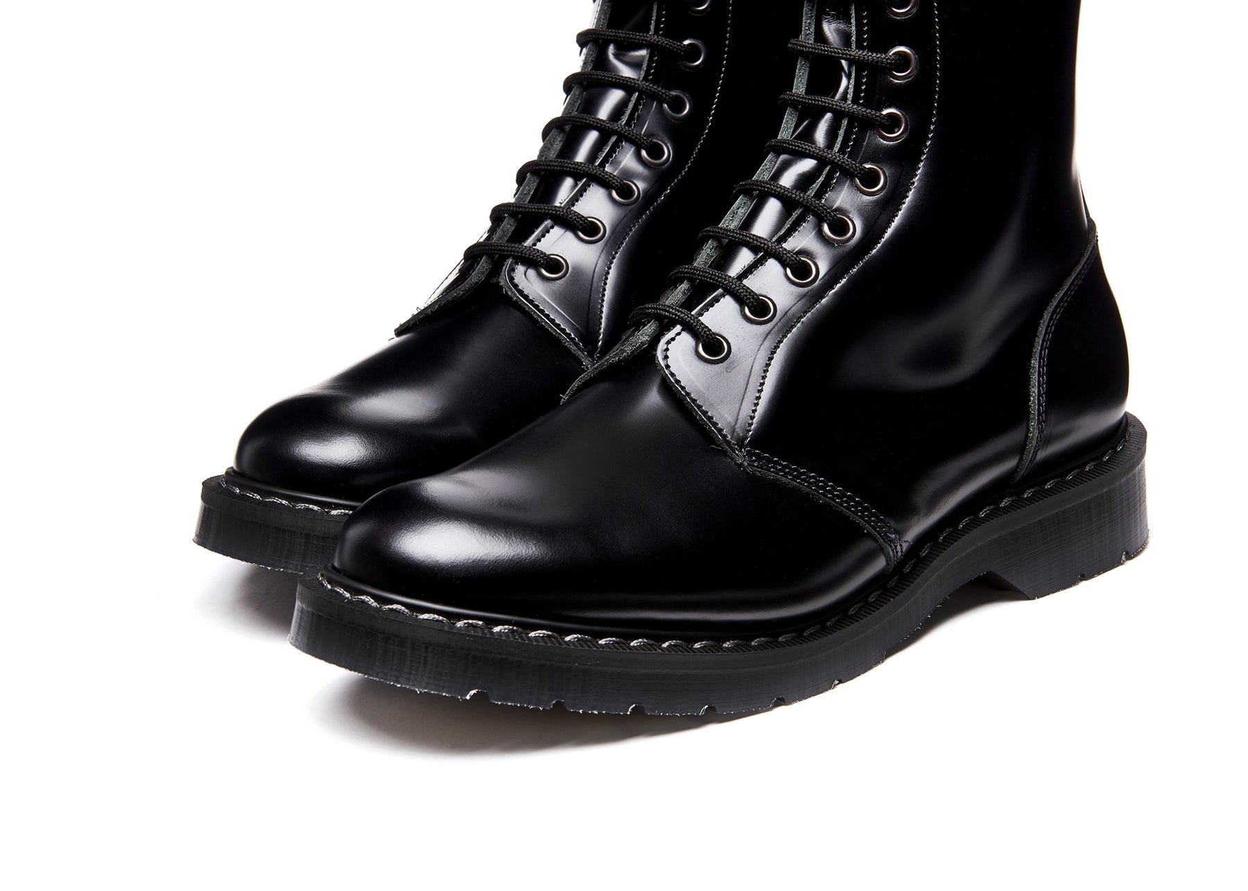 Black Hi-Shine 11 Eye Astronaut Boot | Solovair | Handmade in England ...