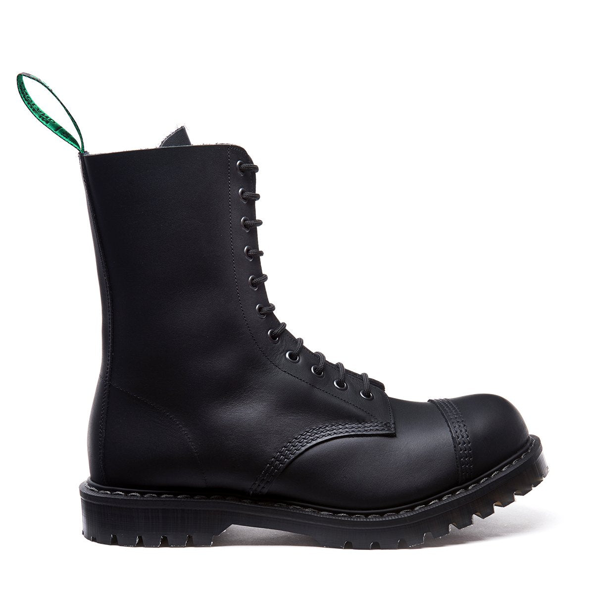 Black Greasy Steel Toe Derby Boot | Solovair | Handmade in England