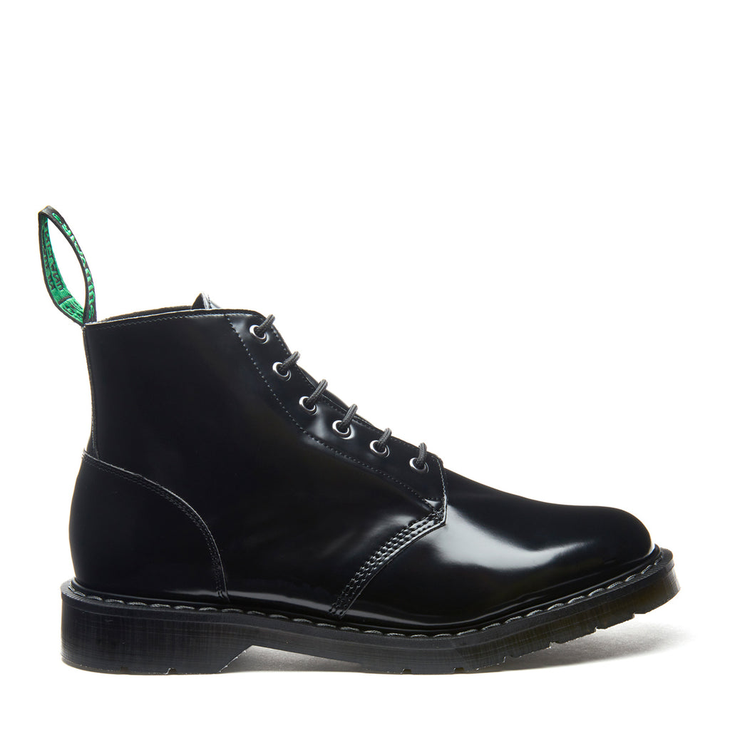 Black Vegan Hi-Shine Monkey Boot | Solovair | Handmade in England