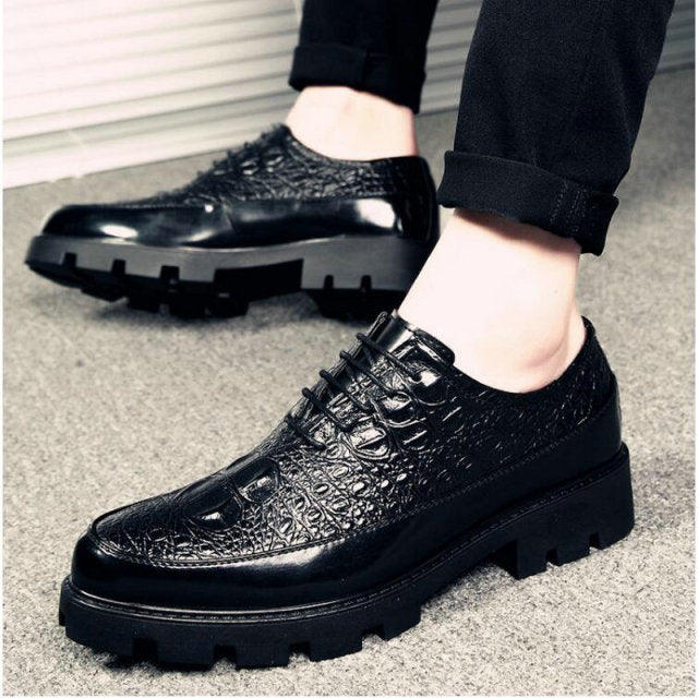 Leather Shoes Pointed Toe Oxford Dress Shoes Luxury Fashion