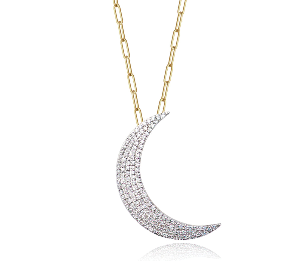 Pave Moon Necklace – Sahira Jewelry Design