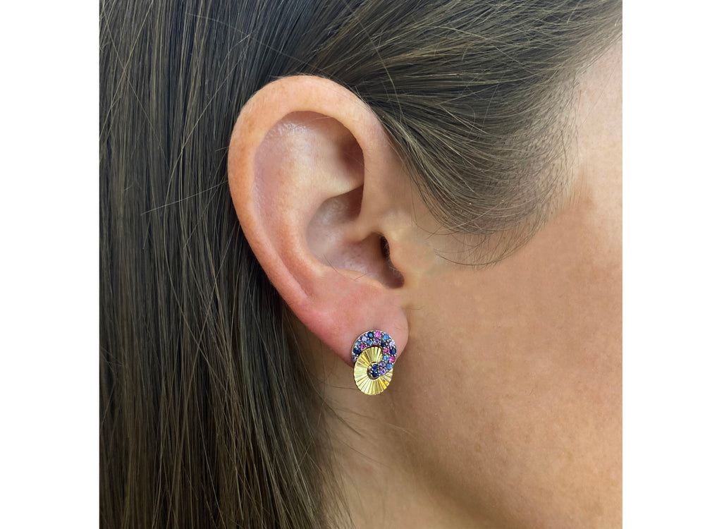 Dusk Mini Aura Interlocking Stud Earrings