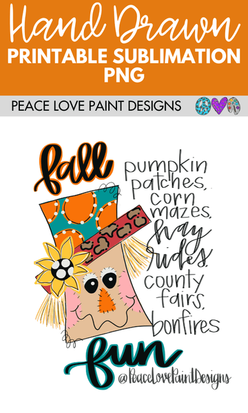 Download Fall Fun Scarecrow Sublimation Design