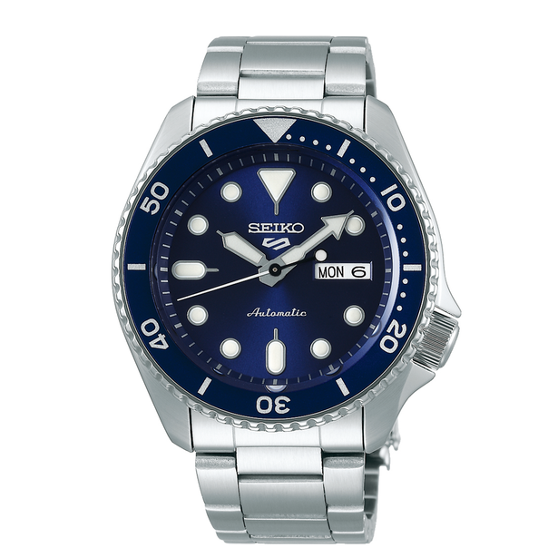 SEIKO GENTS WATCH SEIKO 5 SPORTS Automatic Blue Dial Silver B/let 100M –  Everson Jewellers