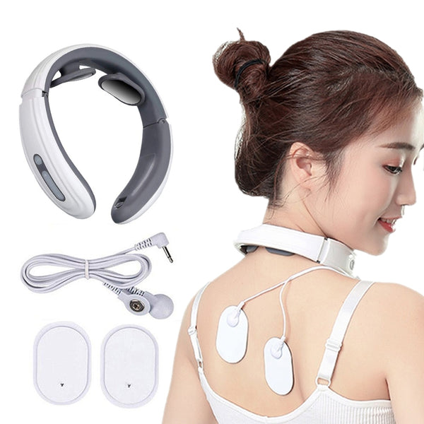 Electric Pulse Back And Neck Massager Far Infrared Heating Pain Relief  Health Care Relaxation Tool