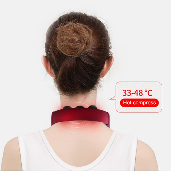 Smart Electric Neck and Back Pulse Massager Wireless Heat Cervical Relax Pain Relief - Ecart