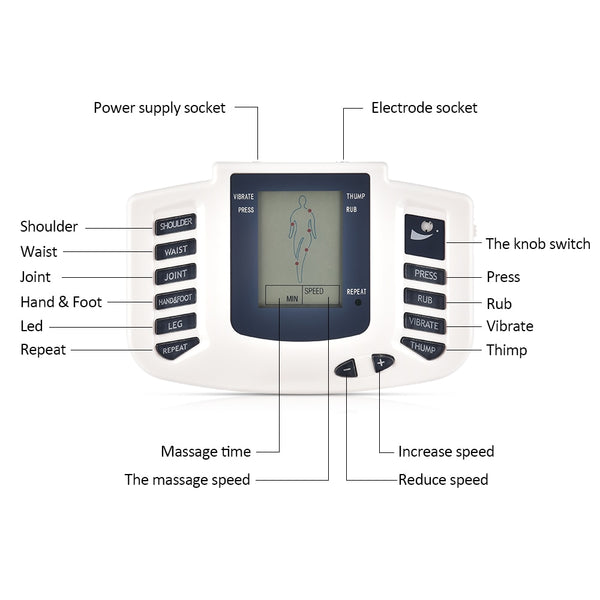 Physiotherapy Electric Pulse Acupuncture Therapy Machine Muscle Stimulator and Pain Relief16 Pad - Ecart