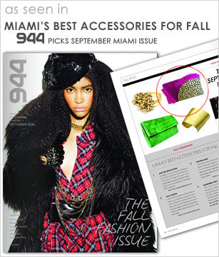 Alexandra clutch featured on 944 Miami magazine