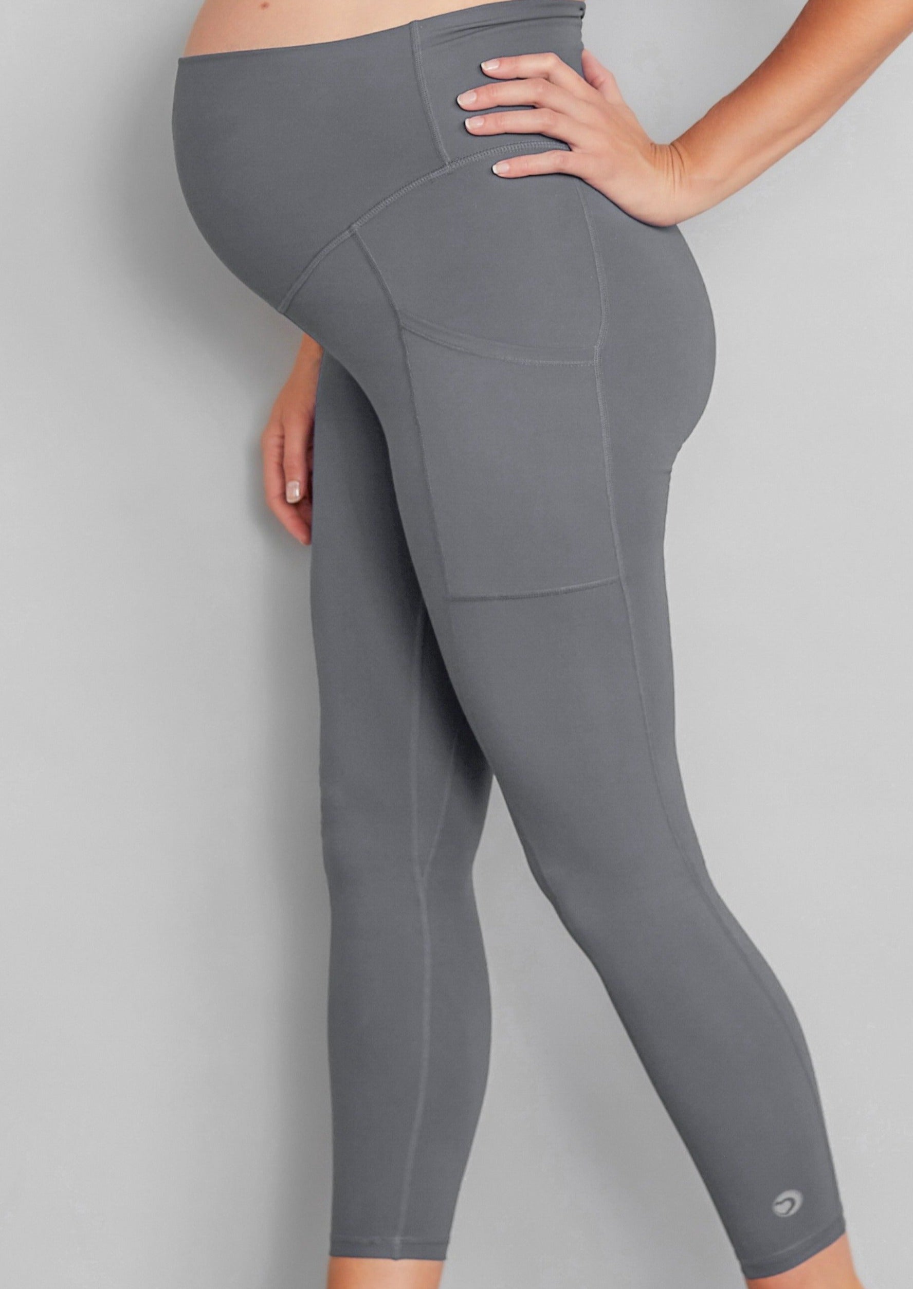 Luxe Maternity & Postnatal Leggings - Soft Grey, Natal Active