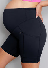 Sleek Pocket-Free Maternity & Postnatal Leggings - Soft Black