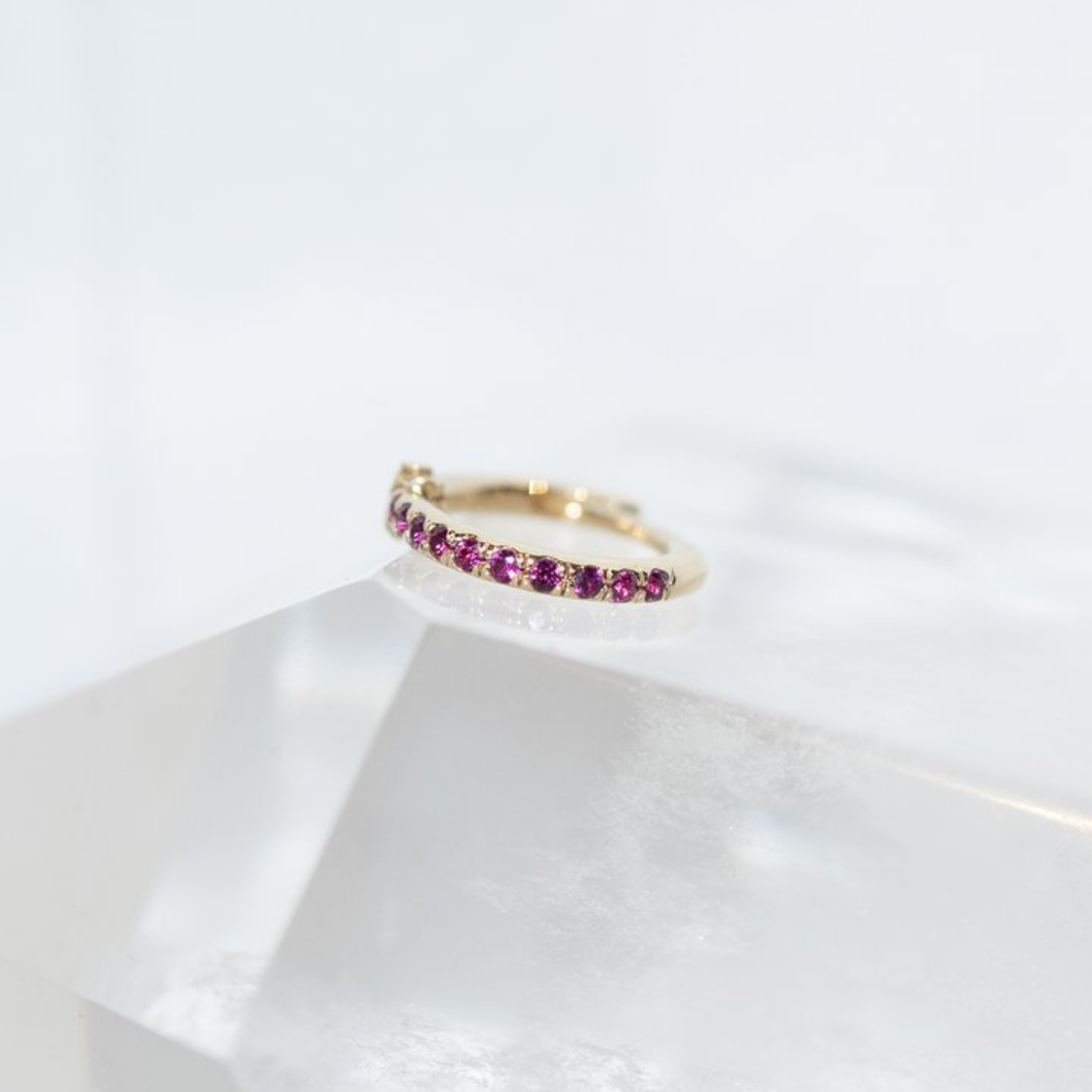 Micro Pave Colour Stone 10mm Hoop Earring