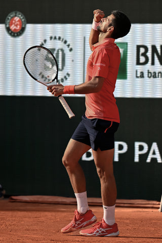 Novak Djokovic on the tennis court