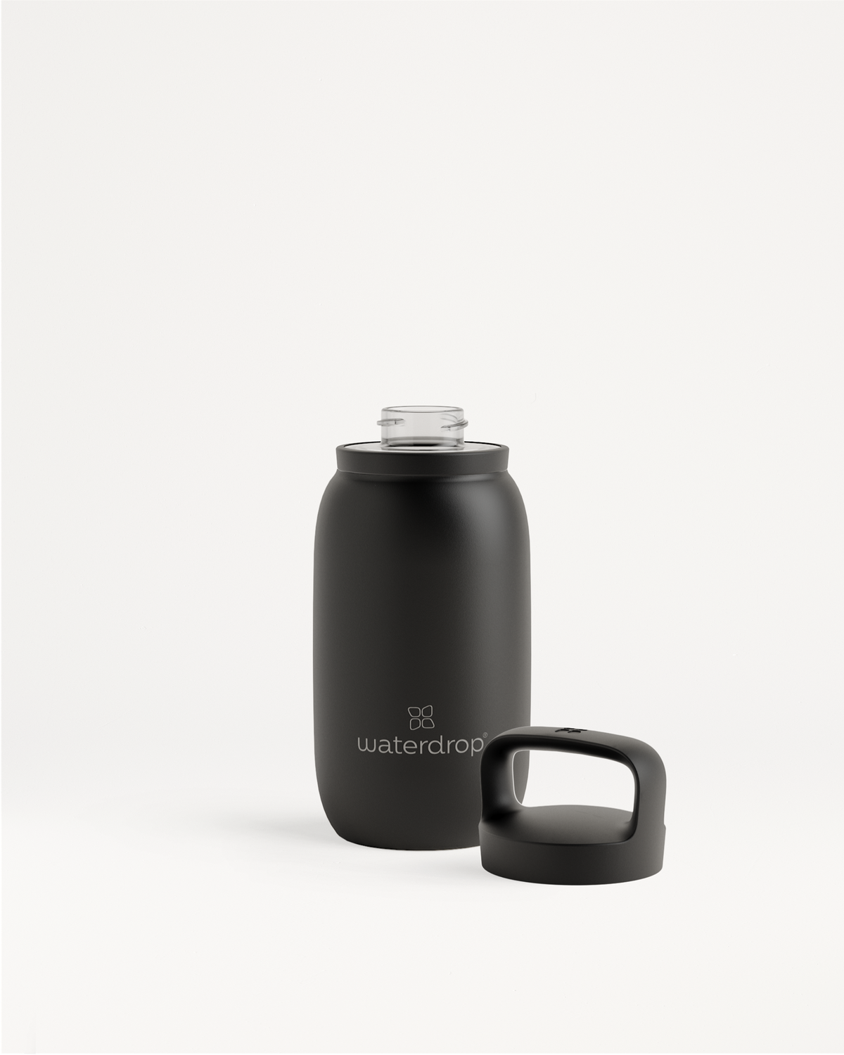 Waterdrop frosted NEW Black Glass water bottle 34oz