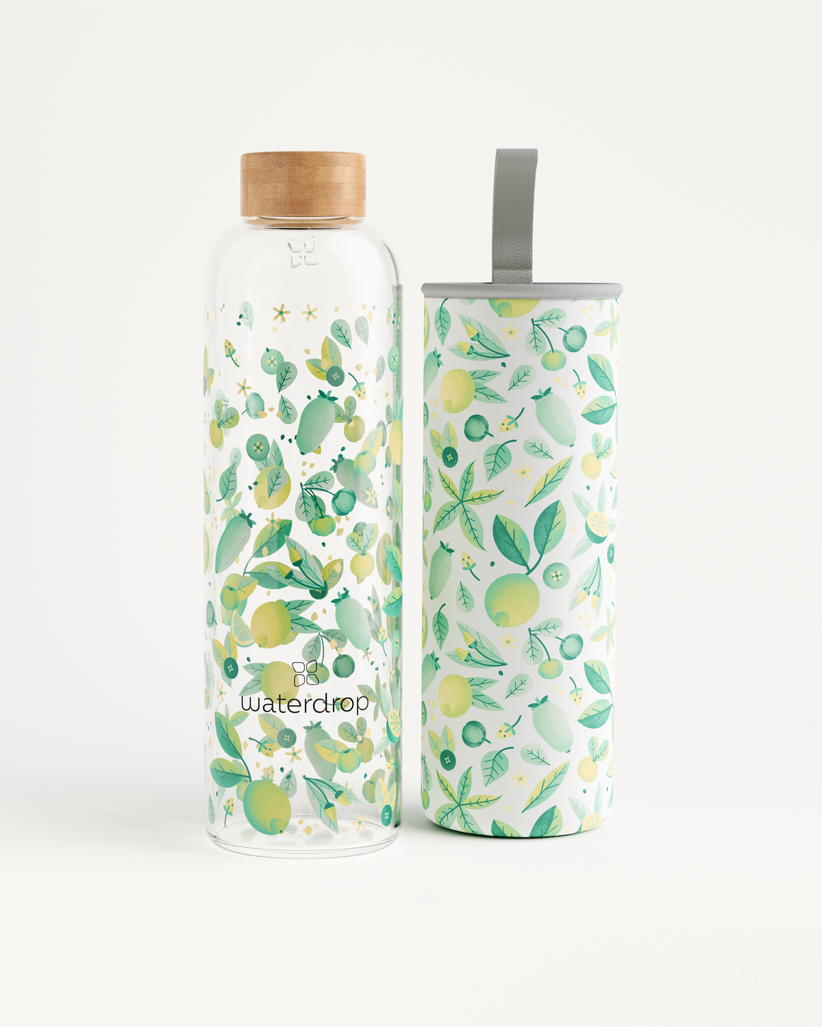 Waterdrop Kids Glass Bottle - Olive Green Frosted - 14 oz - Water Bottle - Plastic Free Kids Water Bottle - BPA Free Water Bottles