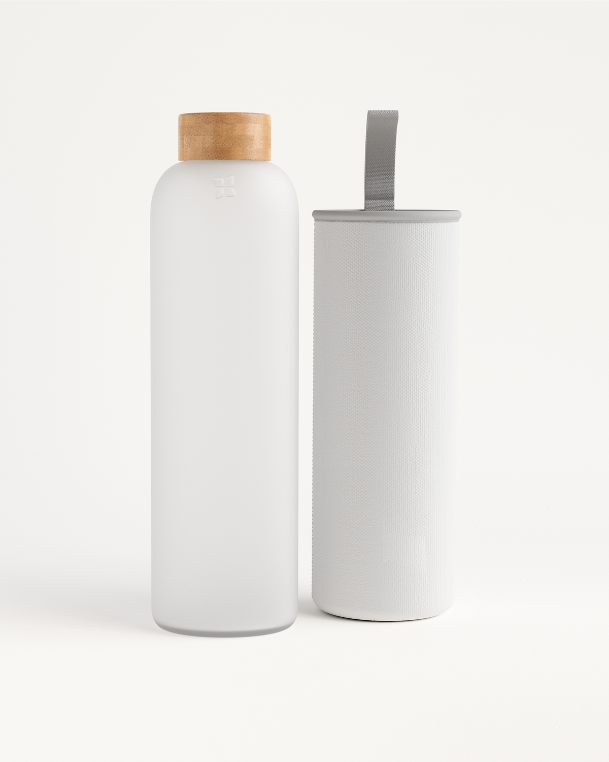 Clear Glass Water Bottle — White Confetti Box