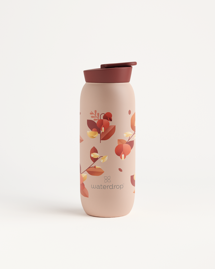 Waterdrop All-Purpose Edition Tumbler - White Blossom - 34 oz - Coffee Tumbler - Coffee Mug - Travel Mug - Leak Proof Travel Mug