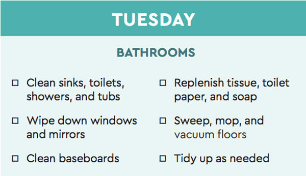 cleaning schedule for home