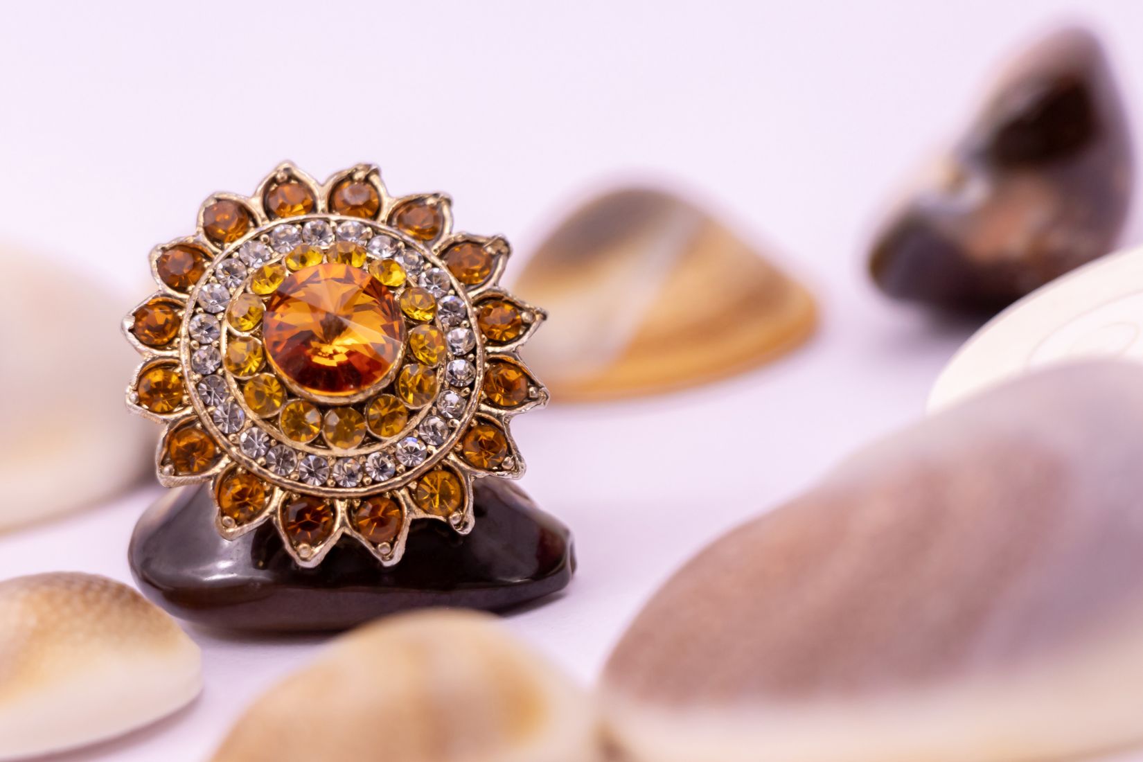 A beautiful Saffron diamond engagement ring